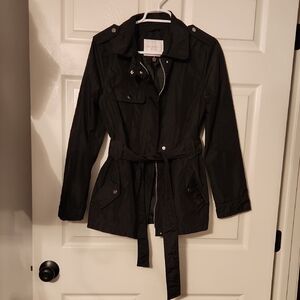 Celebrity Pink Black Rain Coat